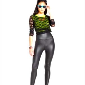 Material Girl Lace black sheer Top
